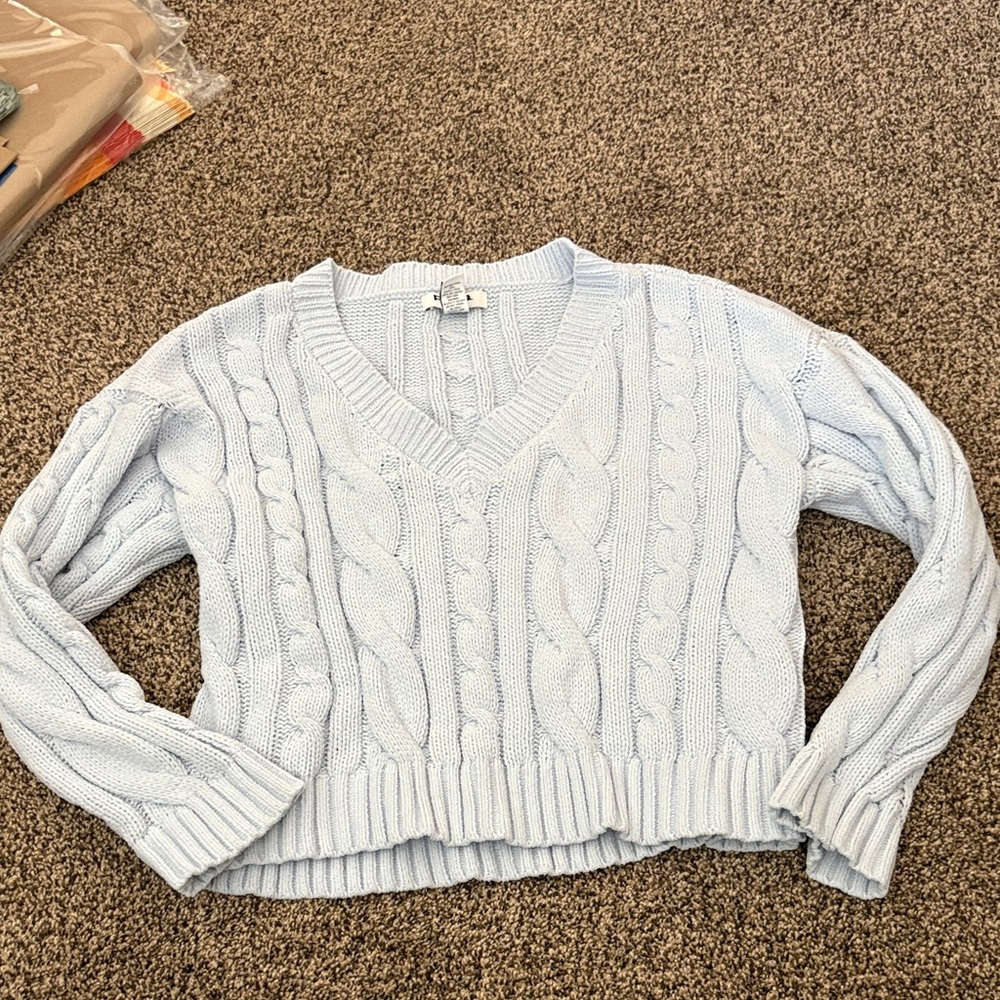 Light Blue RSQ V Neck Sweater